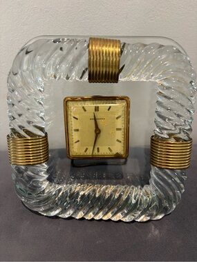 Rare vintage Murano and brass New Haven desk clock